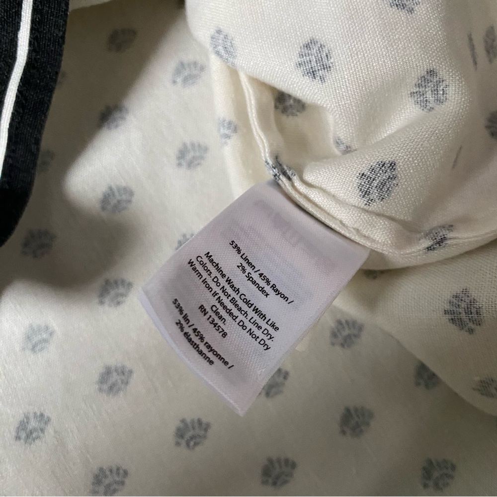 Women’s Vineyard Vines Linen blend tassel mini Dress preppy White Black size 6 - Picture 7 of 8